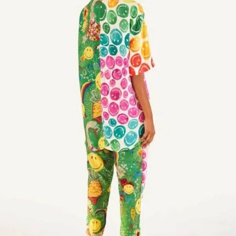 Farm Rio x Mixed Print Smiley Shirt In Mix Print - Picture 6 of 14